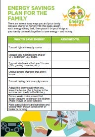 Energy Savings Plan for Family