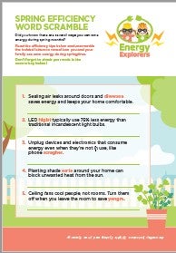 Spring Energy Efficiency Word Search