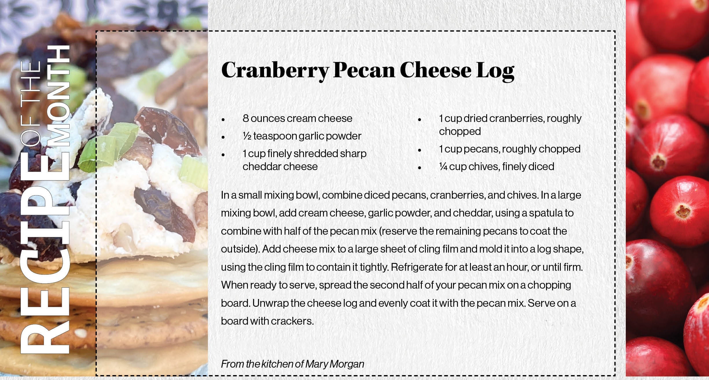 Cranberry Pecan Cheese Log recipe