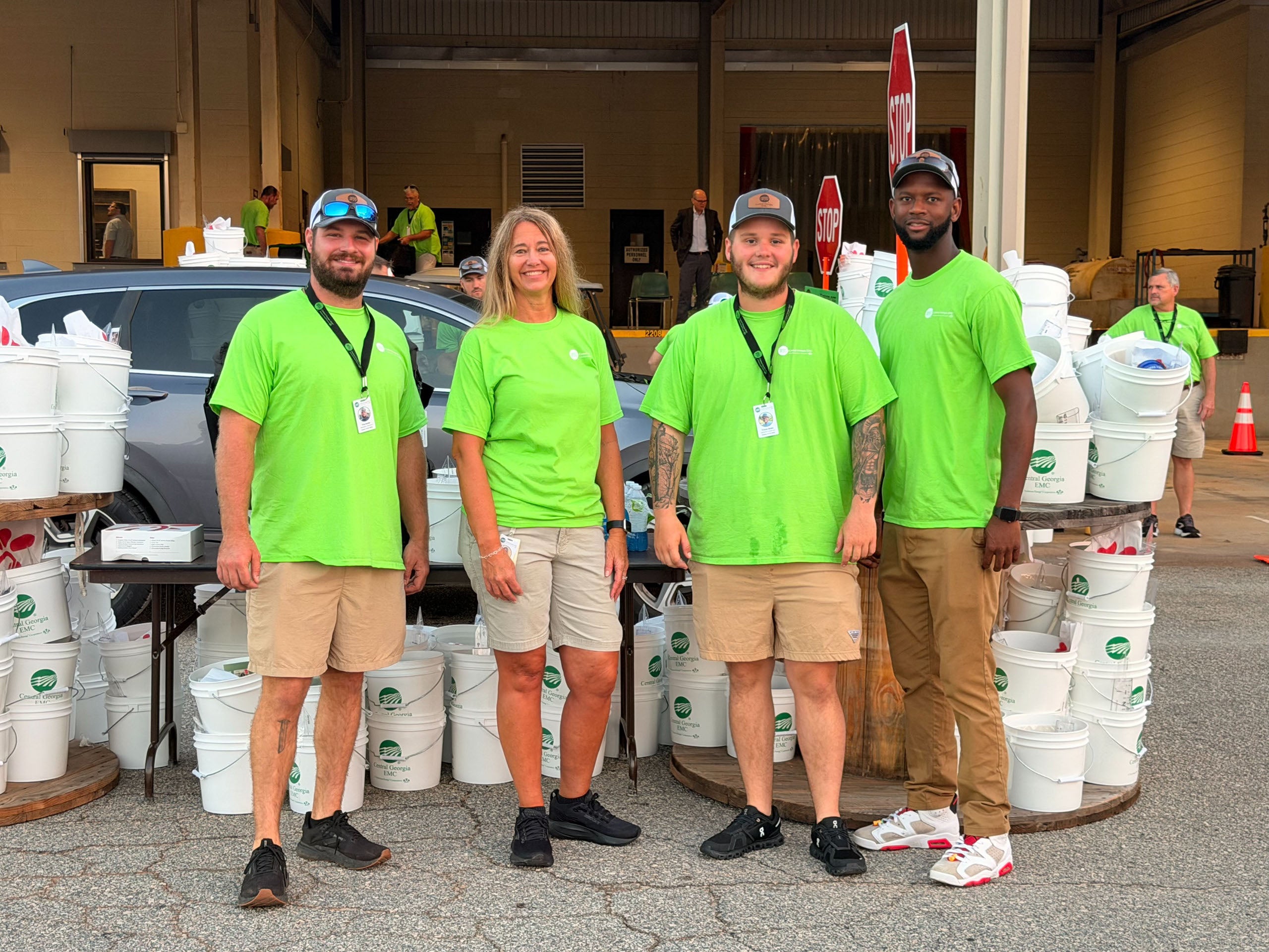 Annual Meeting Photo of Employees with Buckets